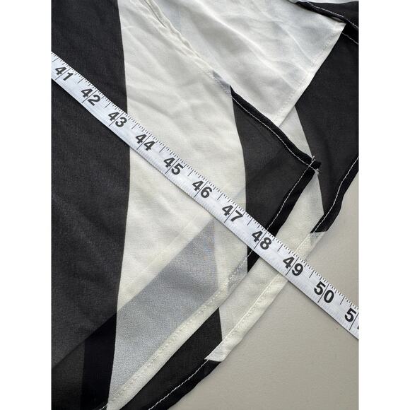 Christopher John Rogers Sleeveless Slip Dress Womens 10 Black White Chevron Y2K - Picture 7 of 16